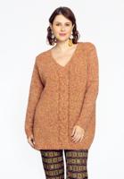 Yoek Trui met kabeldetail lurex | Roze | Maat 54/56