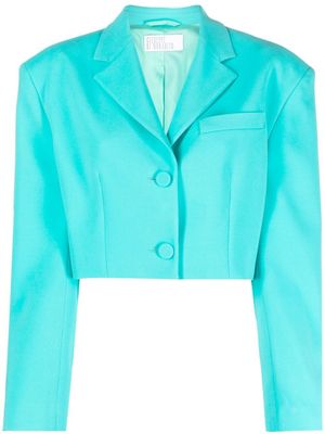Giuseppe Di Morabito blazer crop à revers crantés - Bleu