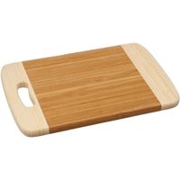 Snijplank met handvat 30 x 20 cm van bamboe hout - thumbnail