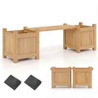 Drie-in-één Plantenbak Voor Buiten Met Bank Dubbele Tuinbank Met Twee Plantenbakken Aan De Zijkant