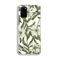 Wit bloemenpatroon: Samsung Galaxy S20 Plus Transparant Hoesje