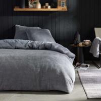 Beddenset - TODAY - Teddy - Tweepersoons - 220 x 240 cm - Effen grijs