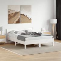 Bedframe zonder matras massief grenenhout wit 150x200 cm