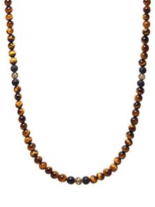 Nialaya Jewelry collier serti de perles - Marron