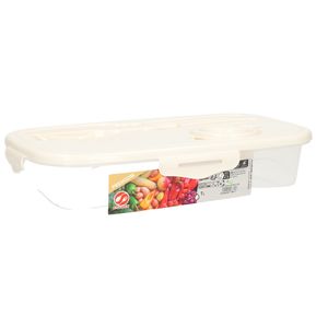 Lunchbox - wit met bestek -1 liter - plastic -14 x 23 x 6 cm