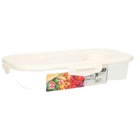 Lunchbox - wit met bestek -1 liter - plastic -14 x 23 x 6 cm - thumbnail