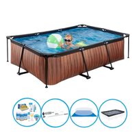 EXIT Zwembad Timber Style - Frame Pool 220x150x60 cm - Complete zwembadset
