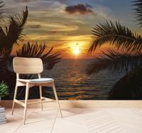 Fotobehang strand Golven en de zon