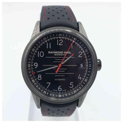 Horlogeband Raymond Weil 2754-BKR-05200 / SU2201-2760R-18 Leder Zwart 22mm