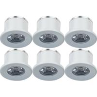 Velvalux LED Veranda Inbouwspots 6 Pack - 1W Natuurlijk Wit 4000K - Dimbaar