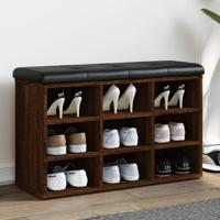 Schoenenbank 82x32x50 cm bewerkt hout bruin eikenkleur