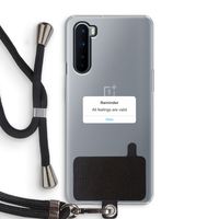 Reminder: OnePlus Nord Transparant Hoesje met koord