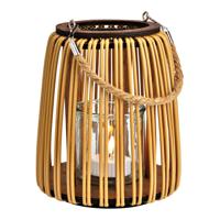 Lantaarn van kunststof, hout, glas 10x10x10 cm bruin (B/H/D) 20x23x20 cm