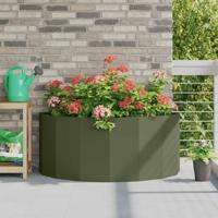 VidaXL Plantenbak olijf groen 120 x 60 x 50 cm staal