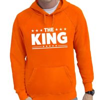 Oranje The King tekst hooded sweater voor heren - Koningsdag 2XL (EU 56)  -