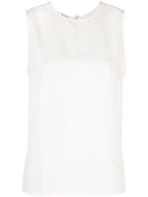 ETRO débardeur en soie à broderie Pegaso - Blanc