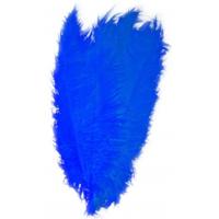 Grote veer/struisvogelveren - 1x - blauw - 50 cm - Carnaval - Sierveren/decoratie veren - thumbnail