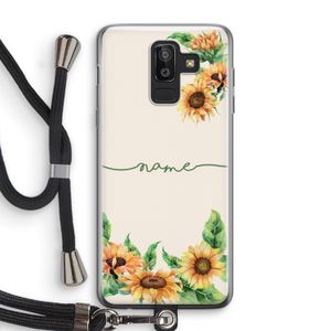 Zonnebloemen: Samsung Galaxy J8 (2018) Transparant Hoesje met koord
