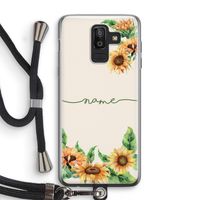 Zonnebloemen: Samsung Galaxy J8 (2018) Transparant Hoesje met koord