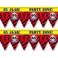 Paperdreams 65 jaar pensioen tape - 2x - 12 meter - feestversiering - markeerlint - afzetlint
