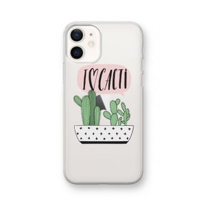 I love cacti: iPhone 12 Transparant Hoesje