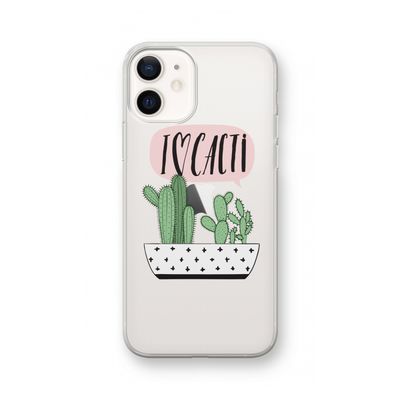 I love cacti: iPhone 12 Transparant Hoesje