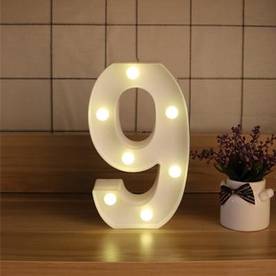 Digit 9 vorm decoratie licht droge batterij aangedreven warm wit staande opknoping vakantie licht