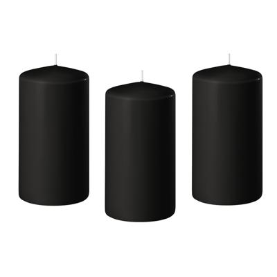 Enlightening Candles Cilinder/stompkaars - 10x - zwart - D6 x H10 cm - 36 branduur