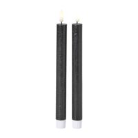 LED dinerkaarsen - zwart - set van 2 - ø2.2x24.5 cm