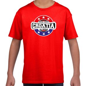 Have fear Croatia is here / Kroatie supporter t-shirt rood voor kids