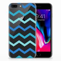 Apple iPhone 7 Plus | 8 Plus | TPU bumper | Zigzag Blauw