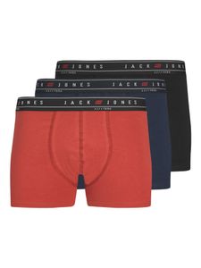 Jack & Jones Jack & Jones Heren Boxershorts Trunks JACNAGEE Rood/Donkerblauw/Zwart 3-Pack