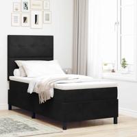 Boxspringbed met matras en LED fluweel zwart 100x200 cm