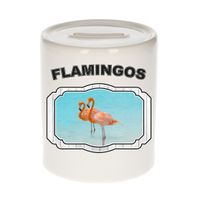 Dieren liefhebber flamingo spaarpot - flamingo vogels cadeau - thumbnail
