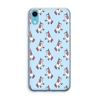 Eenhoorns overal: iPhone XR Transparant Hoesje