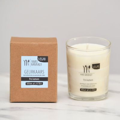Yours Naturally Geurkaars Votief &apos;Fris Katoen&apos; - 90 ml