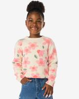 HEMA Kindertrui Bloemen Ecru (ecru)
