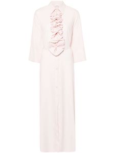 P.A.R.O.S.H. robe-chemise volantée à coupe longue - Rose