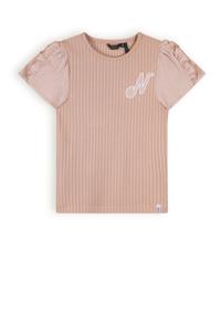 NoNo Meisjes t-shirt met fancy mouw - Kathleen - Zand blush