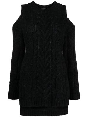 P.A.R.O.S.H. sweat en maille torsadée à épaules dénudées - Noir