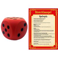 Sinterklaasspel set - dobbelspel - foam dobbelsteen - rood - sinterklaas - pakjesavond Sinterklaasspel set - dobbelspel - foam dobbelsteen - rood - sinterklaas - pakjesavond