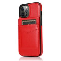 iPhone 14 hoesje - Backcover - Pasjeshouder - Portemonnee - Kunstleer - Rood - thumbnail