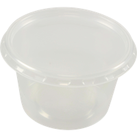 Bak | PP | 100ml | Ø72mm | incl. Deksel | kunststof cup | 44mm | transparant | 500 stuks