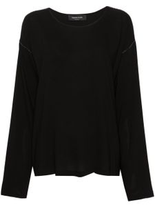 Fabiana Filippi blouse satinée Sablé à ornements en perles - Noir