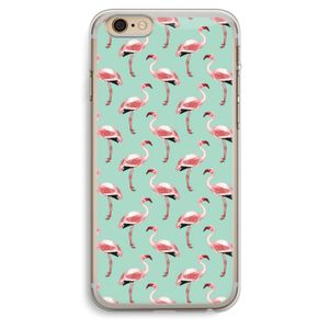 Flamingoprint groen: iPhone 6 Plus / 6S Plus Transparant Hoesje
