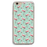 Flamingoprint groen: iPhone 6 Plus / 6S Plus Transparant Hoesje