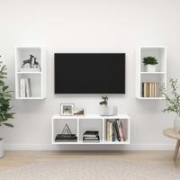 3-delige Tv-meubelset spaanplaat wit