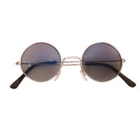 Hippie Flower Power Sixties ronde glazen zonnebril antraciet - Verkleedbrillen - thumbnail