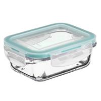 5Five Vershoudbakje met deksel - glas - luchtdicht - met clips - 14 x 10 x 5 cm - 330 ml