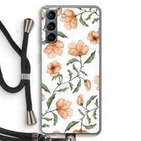 Peachy flowers: Samsung Galaxy S21 Transparant Hoesje met koord